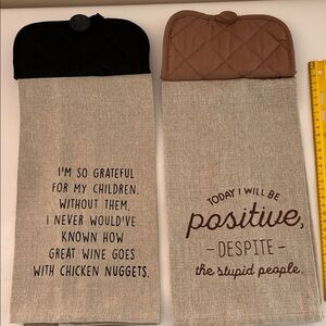 Inspirational Kitchen Towel Set - Black and Brown